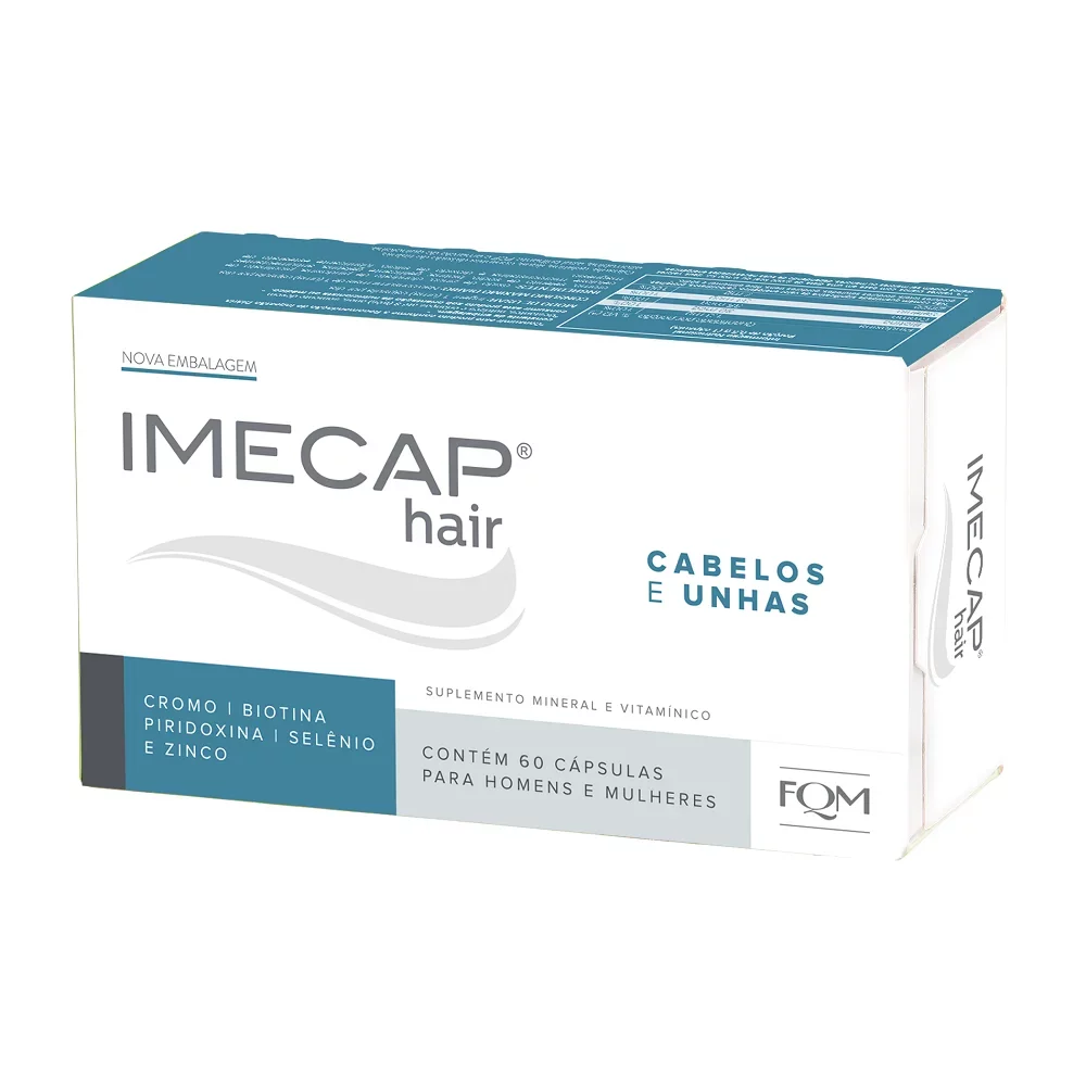 Imecap Hair Cápsulas Cabelos e Unhas Embalagem Imecap Hair Cápsulas Cabelos e Unhas