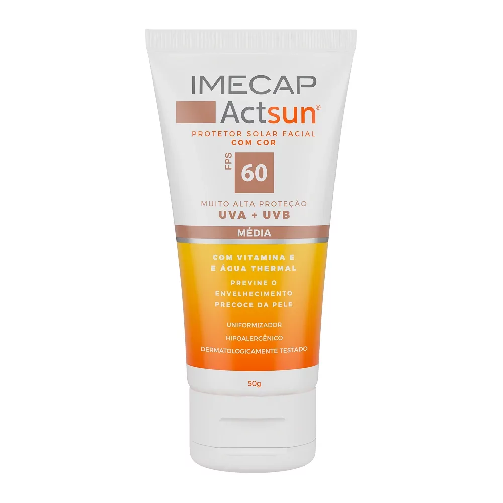 Imecap Actsun FPS 60 Facial Cor Média Embalagem Imecap Actsun FPS 60 Facial Cor Média