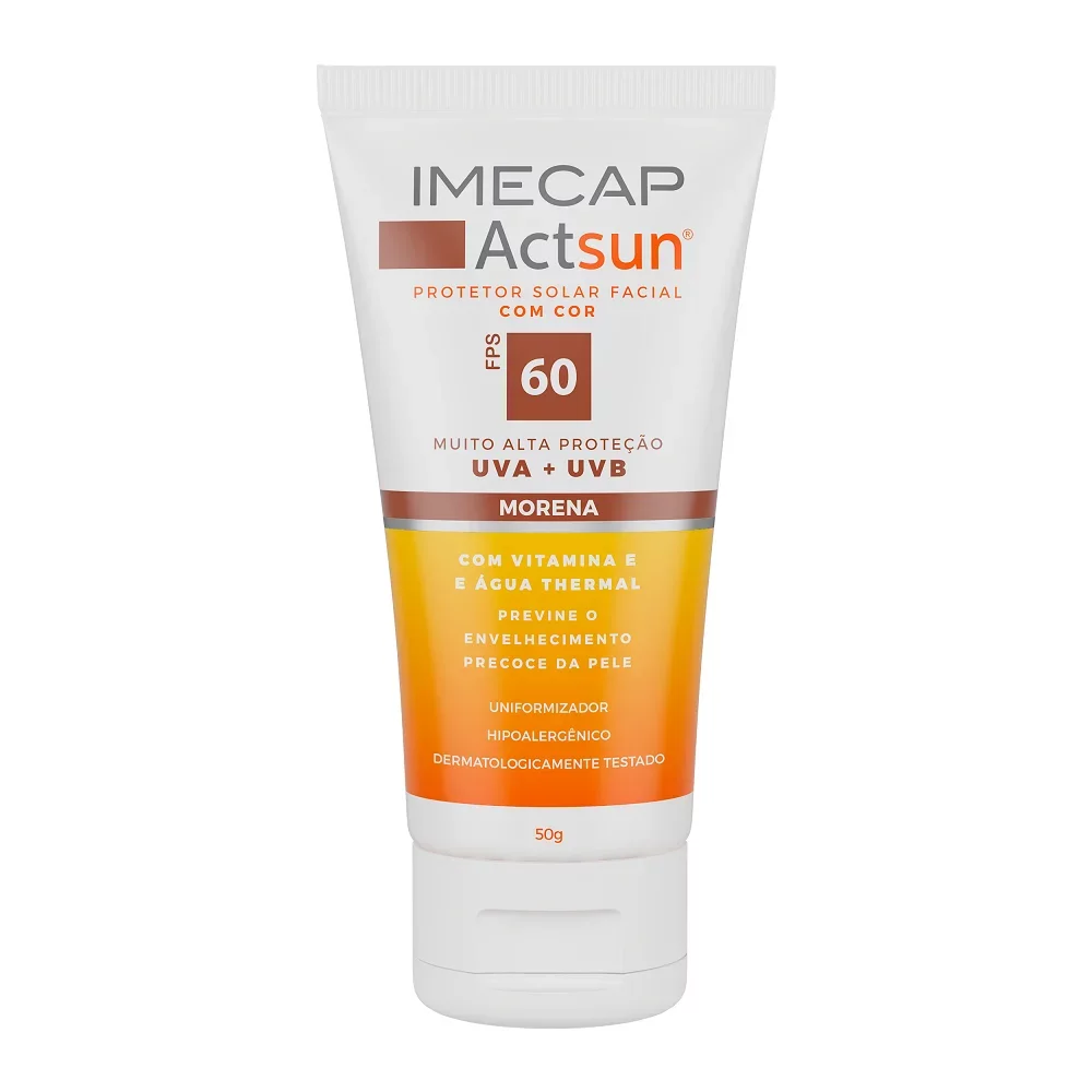Imecap Actsun FPS 60 Facial Cor Morena Embalagem Imecap Actsun FPS 60 Facial Cor Morena